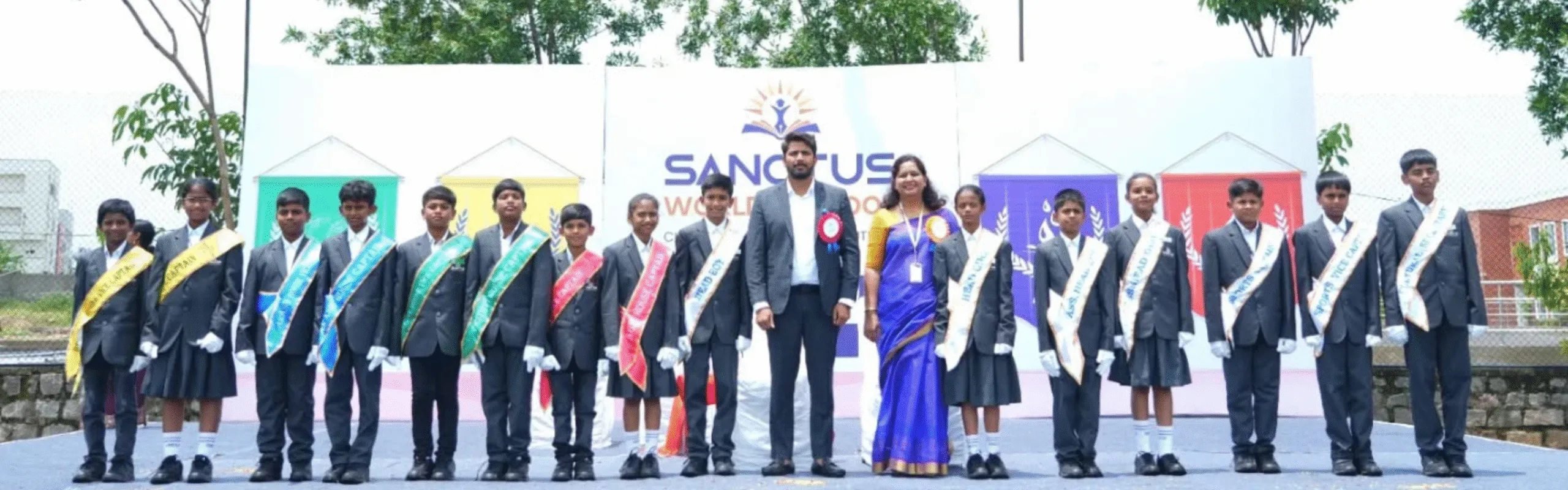 Investiture Ceremony at quality schools BN Reddy Nagar - Sanctus World School traditional cultural event